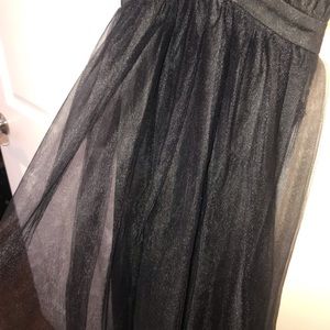 US Large Plunging Neck Black Maxi Dress